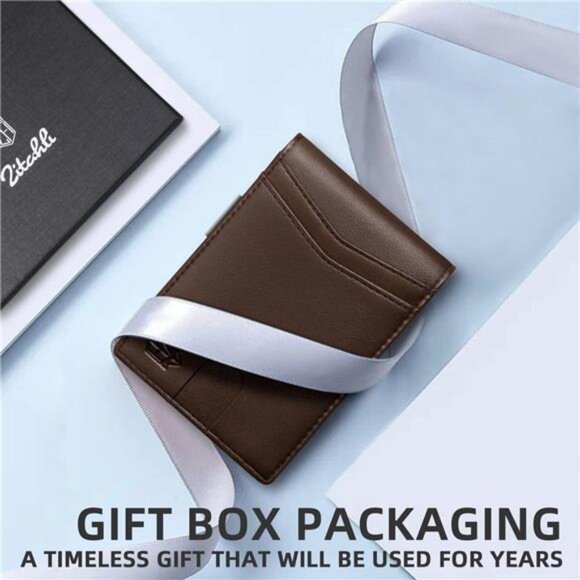 Slim Wallet for Men Gifts 12 Card Slots ID Window With Money Clip - Picture 6 of 6